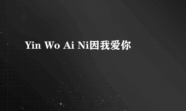 Yin Wo Ai Ni因我爱你