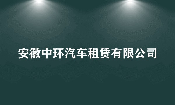 安徽中环汽车租赁有限公司