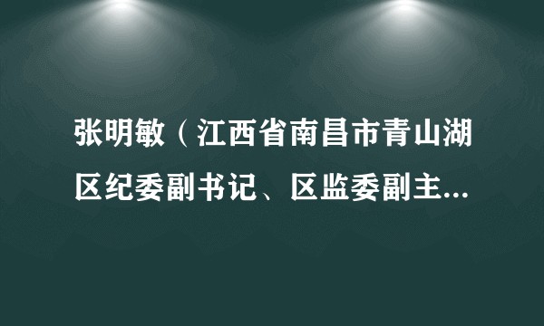 张明敏（江西省南昌市青山湖区纪委副书记、区监委副主任提名人选）