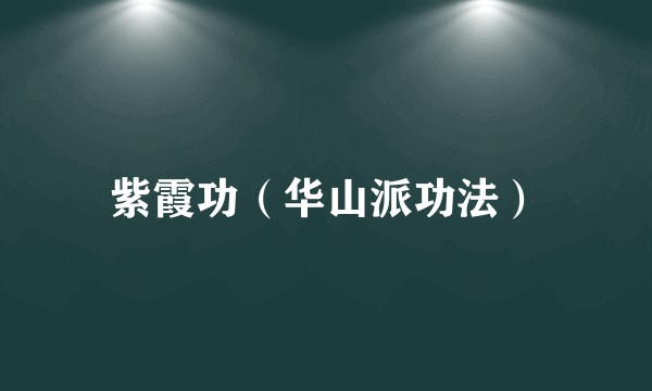 紫霞功（华山派功法）