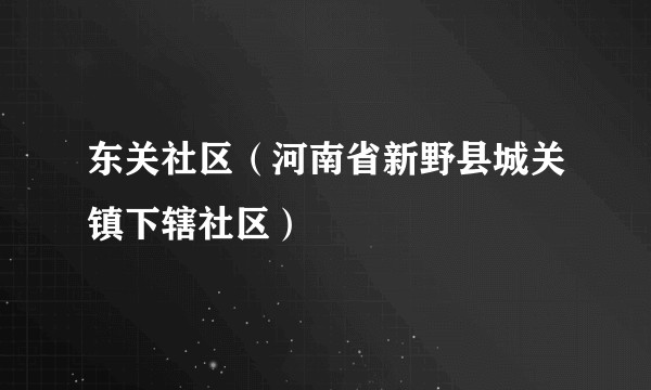 东关社区（河南省新野县城关镇下辖社区）
