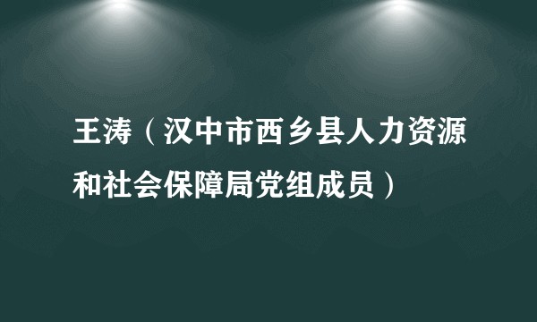 王涛（汉中市西乡县人力资源和社会保障局党组成员）