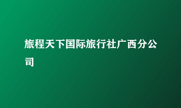旅程天下国际旅行社广西分公司