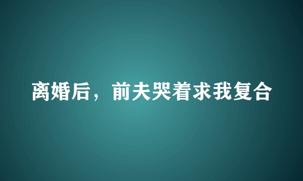 离婚后，前夫哭着求我复合