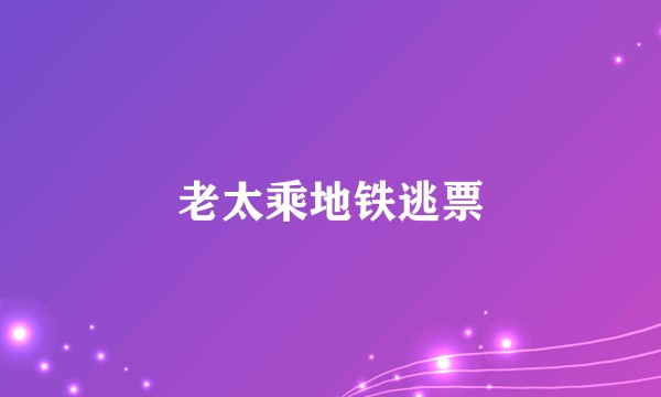 老太乘地铁逃票