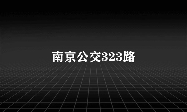 南京公交323路