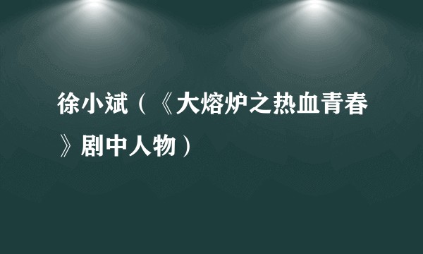 徐小斌（《大熔炉之热血青春》剧中人物）