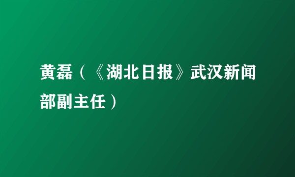 黄磊（《湖北日报》武汉新闻部副主任）