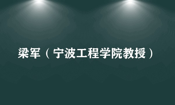 梁军（宁波工程学院教授）