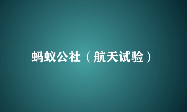 蚂蚁公社（航天试验）