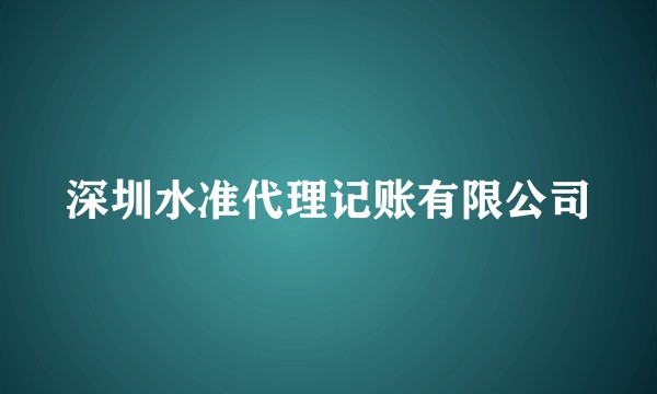 深圳水准代理记账有限公司