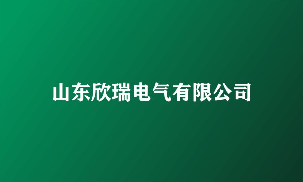 山东欣瑞电气有限公司