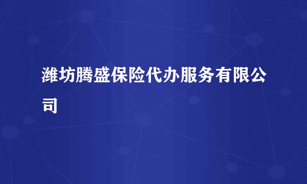 潍坊腾盛保险代办服务有限公司