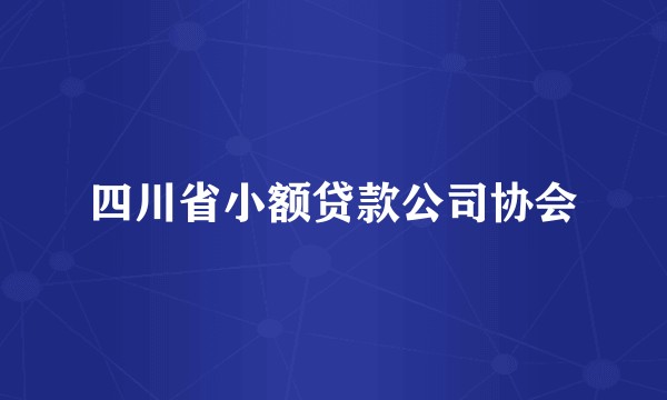 四川省小额贷款公司协会
