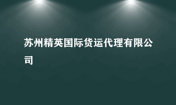苏州精英国际货运代理有限公司