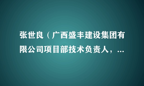 张世良（广西盛丰建设集团有限公司项目部技术负责人，高级工程师）