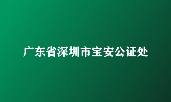 广东省深圳市宝安公证处