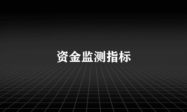 资金监测指标