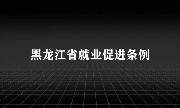 黑龙江省就业促进条例