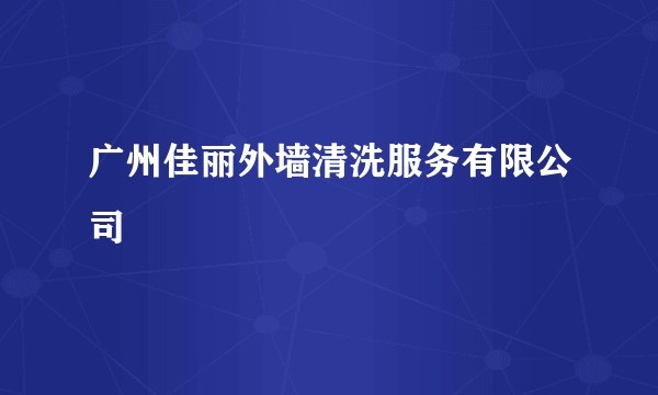广州佳丽外墙清洗服务有限公司