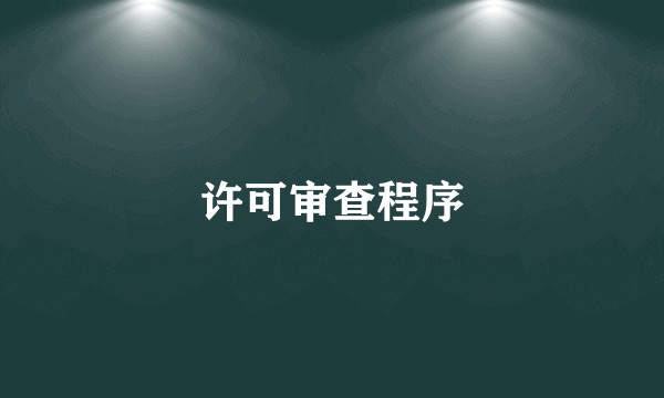 许可审查程序
