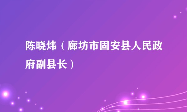 陈晓炜（廊坊市固安县人民政府副县长）