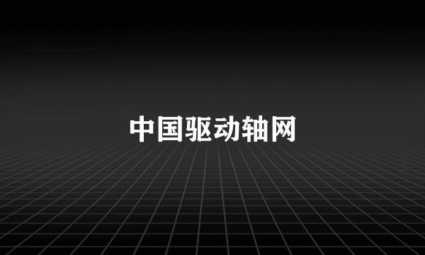 中国驱动轴网