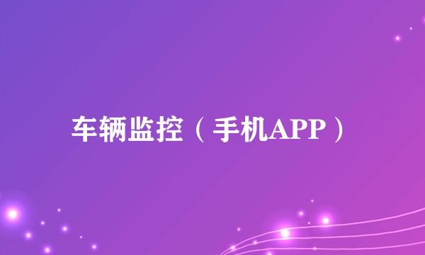 车辆监控（手机APP）
