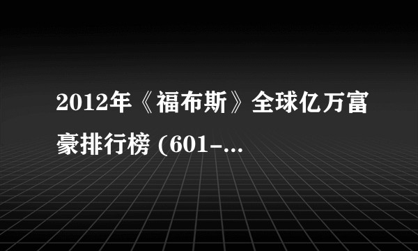 2012年《福布斯》全球亿万富豪排行榜 (601-683)
