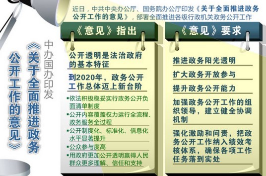 关于全面推进政务公开工作的意见