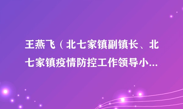 王燕飞(北七家镇副镇长、北七家镇疫情防控工作领导小组医疗保障组组长)