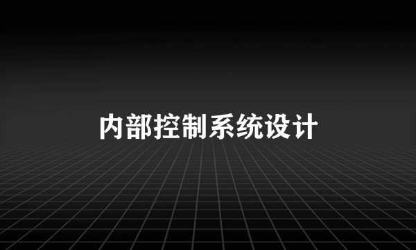 内部控制系统设计