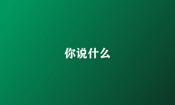 你说什么