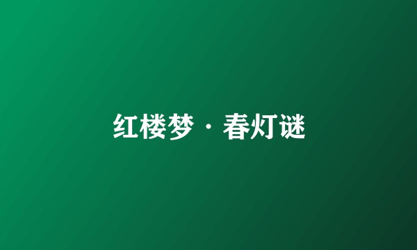 红楼梦·春灯谜