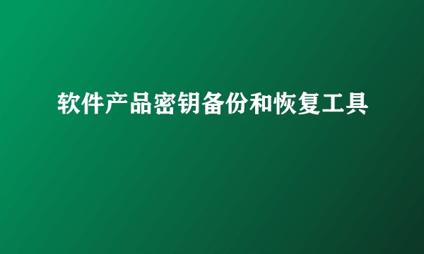 软件产品密钥备份和恢复工具