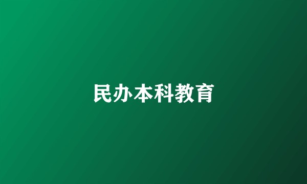 民办本科教育