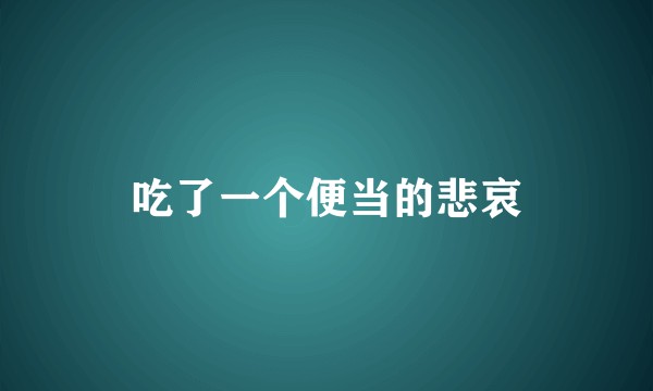 吃了一个便当的悲哀