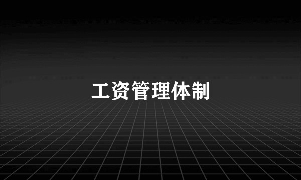 工资管理体制