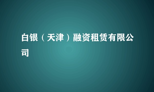 白银（天津）融资租赁有限公司