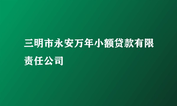 三明市永安万年小额贷款有限责任公司