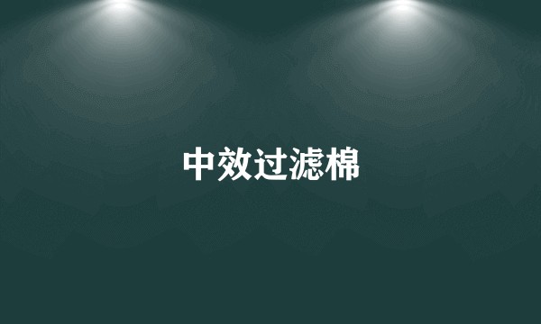 中效过滤棉