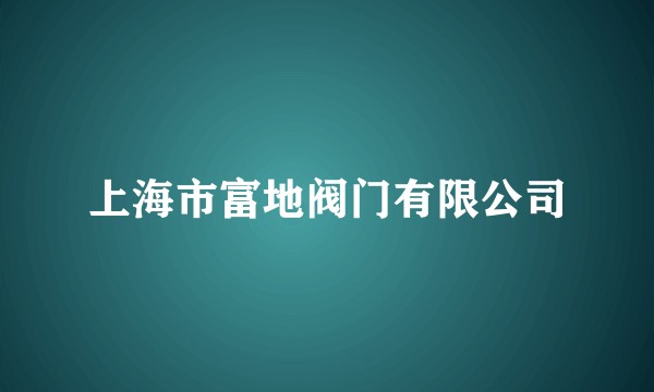 上海市富地阀门有限公司