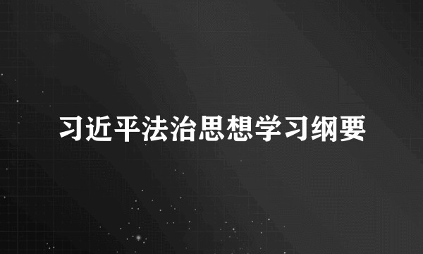 习近平法治思想学习纲要