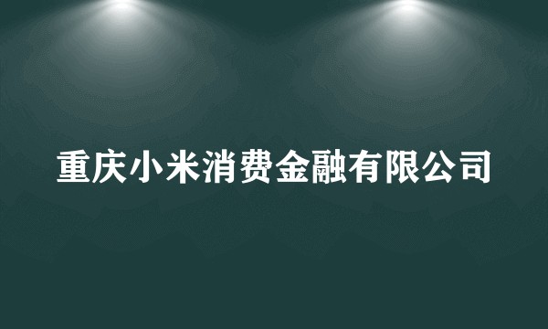 重庆小米消费金融有限公司