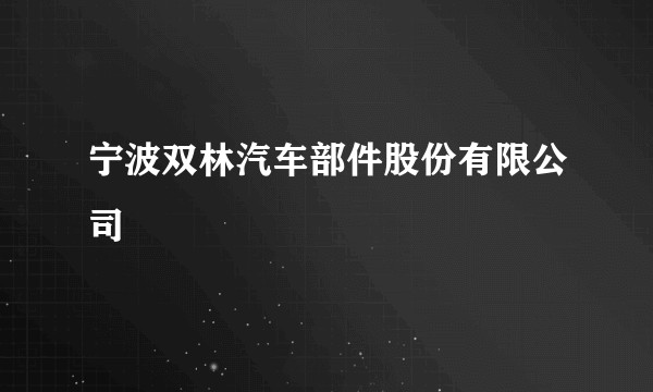 宁波双林汽车部件股份有限公司