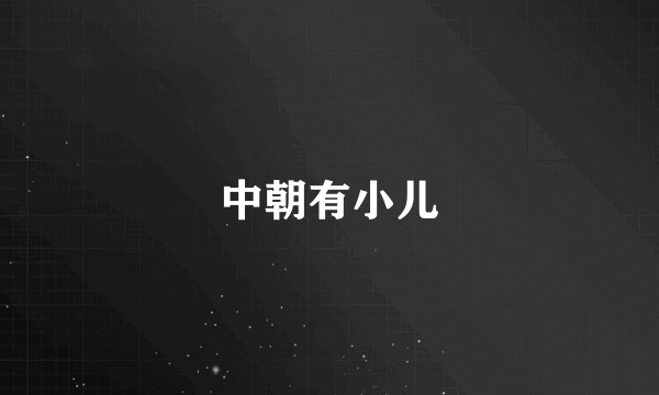 中朝有小儿