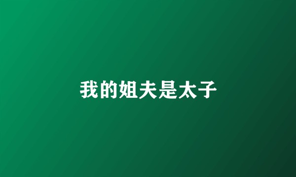 我的姐夫是太子