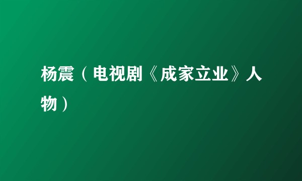 杨震（电视剧《成家立业》人物）
