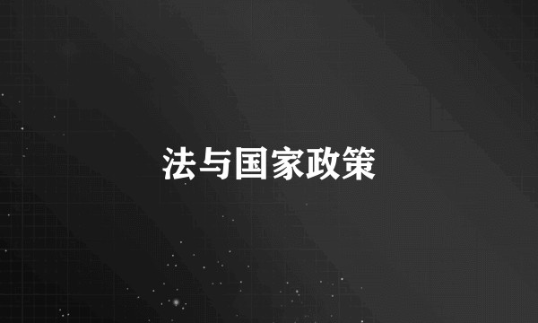 法与国家政策