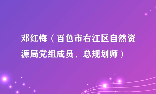 邓红梅（百色市右江区自然资源局党组成员、总规划师）
